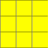 Quadrado dividido em nove quadrados iguais.
