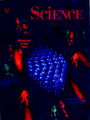 Molecule of the Year 1995. Condensado de Bose-Einstein foi capa da revista Science.